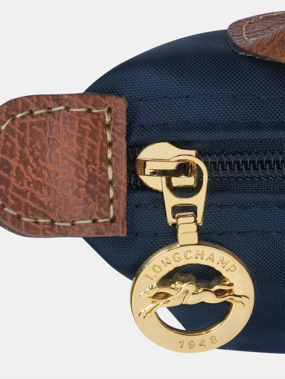 Longchamp Small Navy and Brown Modélé déposé Handle Crossbody - Picture 9 of 11